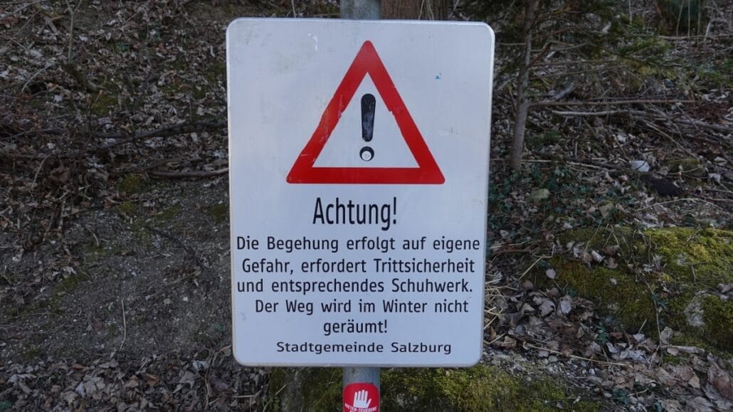 Kapuzinerberg Sicherheitshinweise & Warnungen