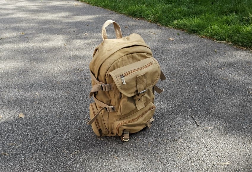 Xcase Canvas Rucksack seitlich